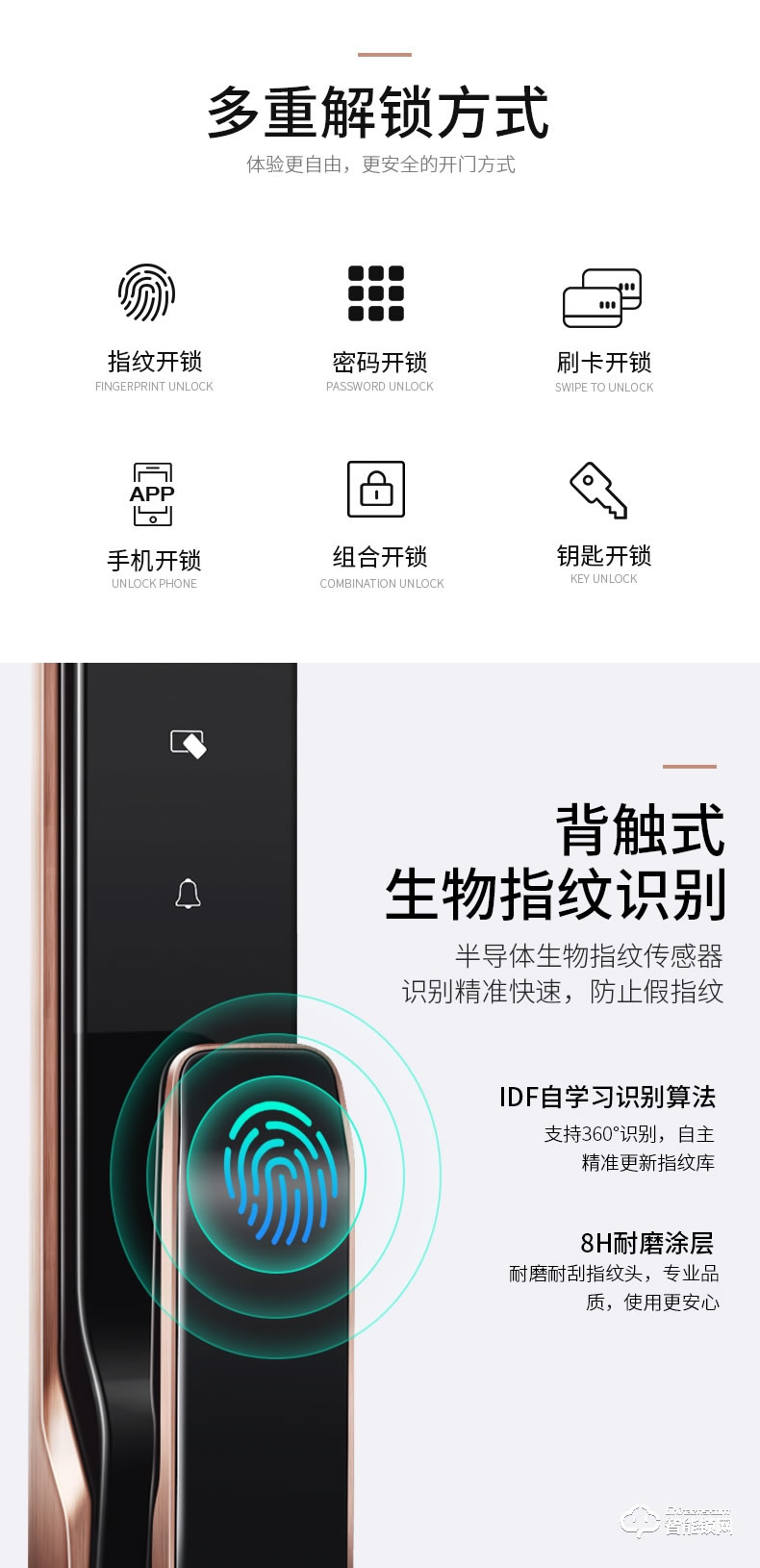 超人智能锁 T1推拉式电子密码智能门锁